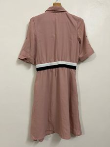 Stalk Buy Love Pink Shirt Dress with Pockets