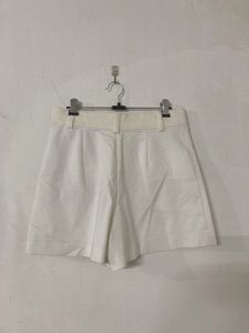 Zara White High Waisted Shorts