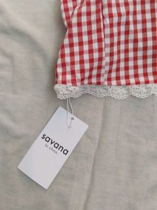 Cute Red Gingham Halter Top