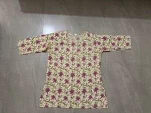 Floral Print Cotton Kurta