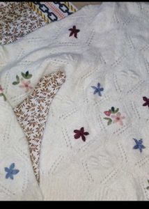 Floral Embroidered Knit Sweater