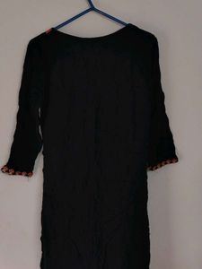 Embroidered Black Kurta