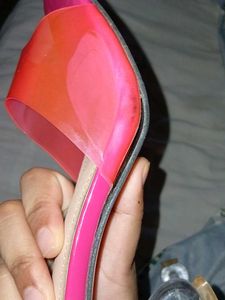 Hot Pink Transparent Heels