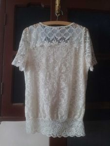 Exquisite Pearl Embellished Lace Blouse