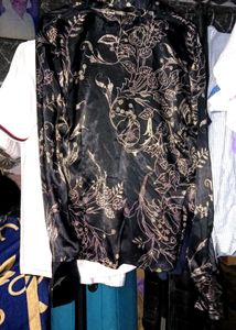 Black Floral Print Kurta
