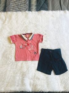 Baby Boy Sailor Polo Shirt and Shorts Set