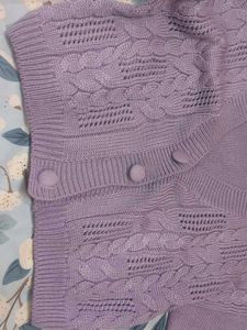 Lavender Cable Knit Cardigan