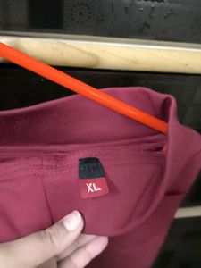 Maroon High-Waist Pants
