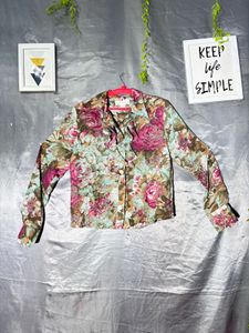 Vintage Floral Print Long Sleeve Top