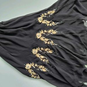 Y2K Black Embellished Dress with Floral details