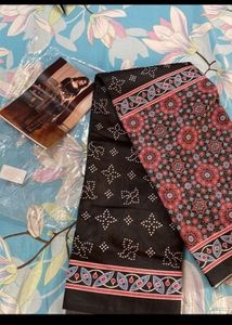 Soft Mulmul Semi Cotton Ajrakh Print Sarees 13668N Griiham