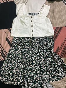 Cute Button-Up and  Crop Top