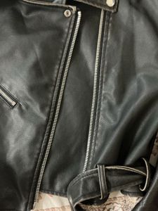 Zara Black Faux Leather Biker Jacket