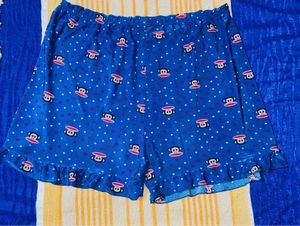 Blue Monkey Print Shorts