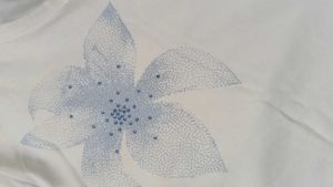 New White T-Shirt with Floral Design