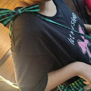 Korean Green &amp; Black Gingham Sling Bag