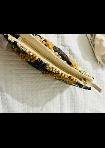 Zara Beaded Clutch Bag with Chain Strap