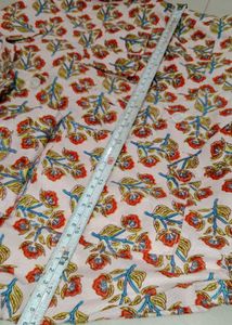 Floral Print Cotton Button Down Kurta with belt