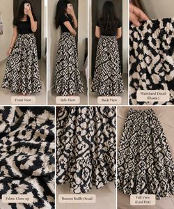 Boho Black &amp; White Printed Skirt
