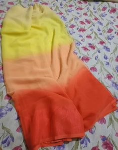 Elegant Ombre Yellow to Orange Saree