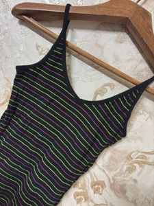Striped Spaghetti Strap Mini Dress