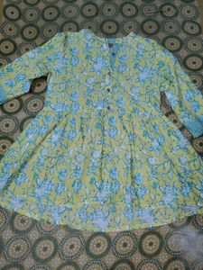Yellow Floral Print Kurta