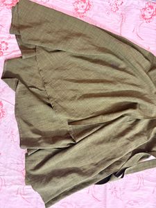 Stylish Olive Green Collared Dress