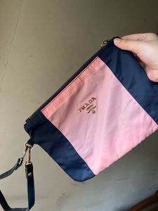 dupe Prada Clutch - Pink & Navy