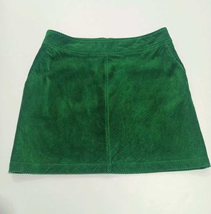 Green Corduroy Mini Skirt Like New Condition