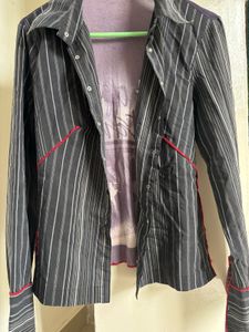 Striped Button-Up Shirt