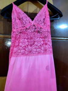New Pink Satin Lingerie Set 🌸