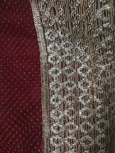 Gorgeous Maroon Net Saree with blouse
