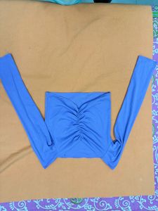 Blue Long Sleeve Top