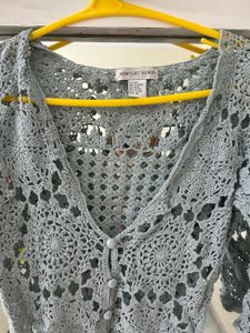 Crocheted Button-Up Cardigan