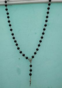 Elegant Black Rosary Necklace