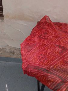 Vibrant Red Bandhani Dupatta