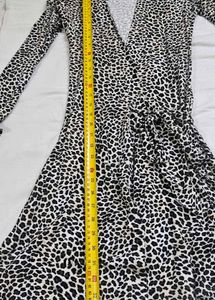 Leopard Print Wrap Dress Above knee length