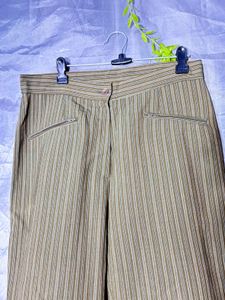 Striped Olive Green Trousers