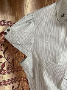 Chic Striped Button-Up top