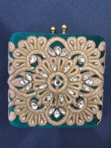 Elegant Embellished Velvet Clutch
