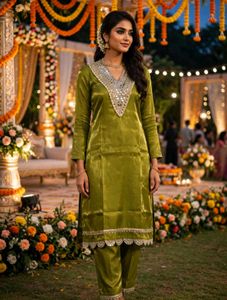 Olive Green Kurta Set