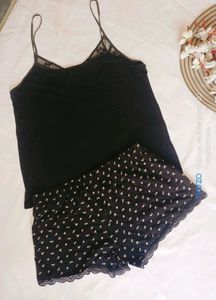 Cute Black Polka Dot Pajama Set