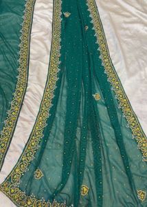 all over embroidered saree
