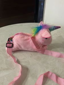 Cute Pink Unicorn Plush Bag