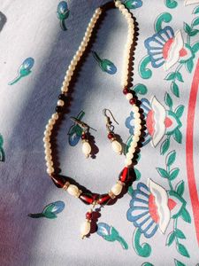 Pearl Necklace & Earring Set new