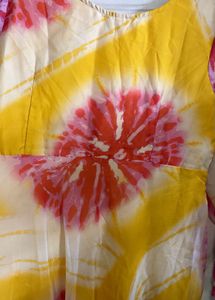 Yellow Floral Print Kurta with dupatta