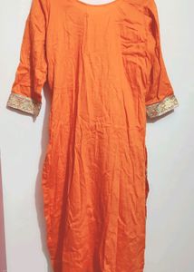Orange Designer Plazo Suit With Dupatta 38 Bust