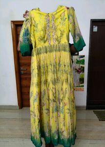 Beautiful Yellow Floral Gown(size-L)