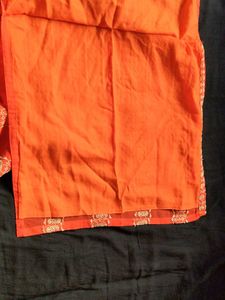 Orange Embroidered Kurta