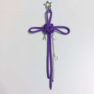 Purple Arirang Knot Charm Keychain